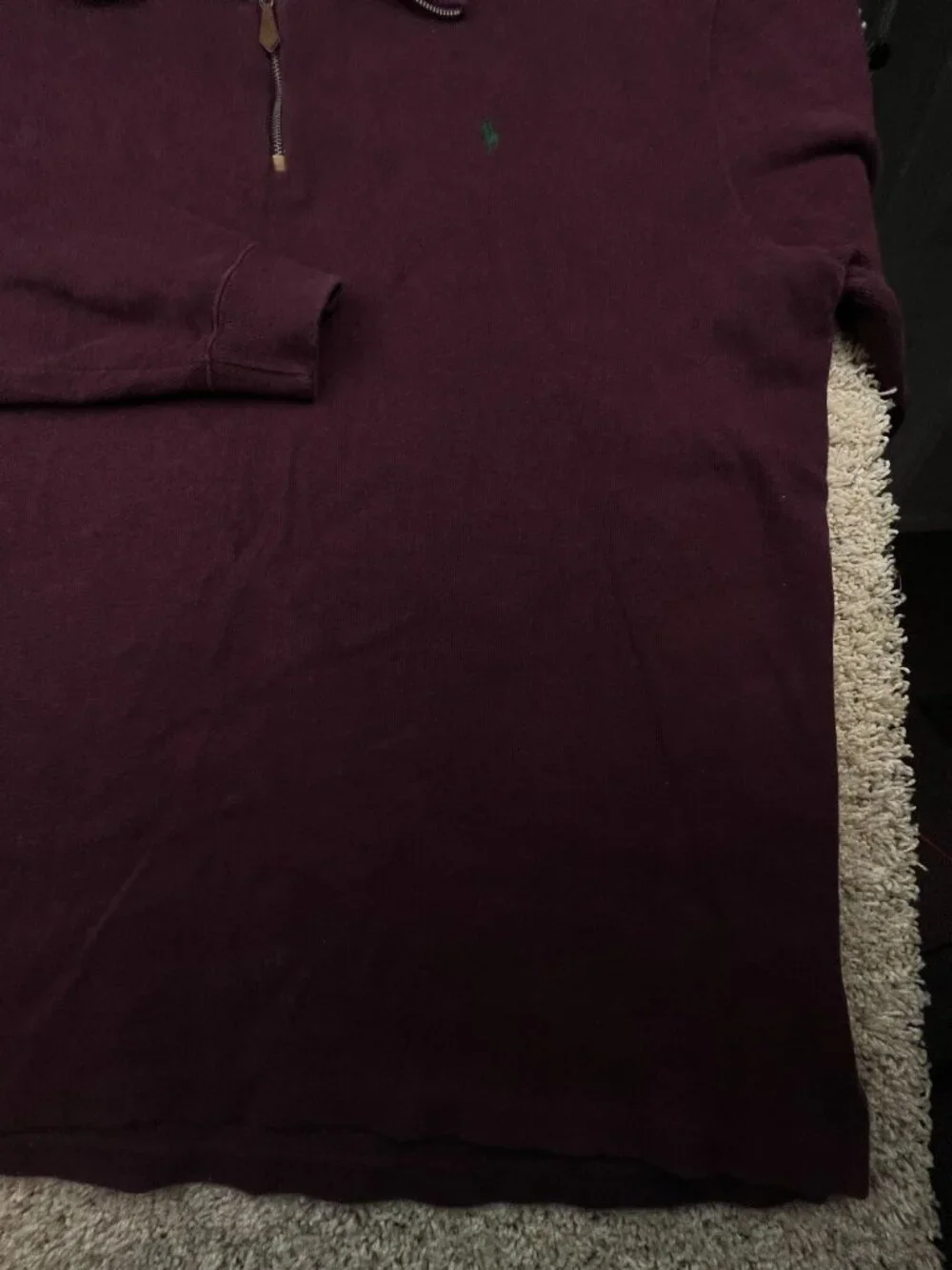 Polo Ralph Lauren Sweater Mens 2XLT Tall Classic 1/4 Zip Red Maroon W Pony